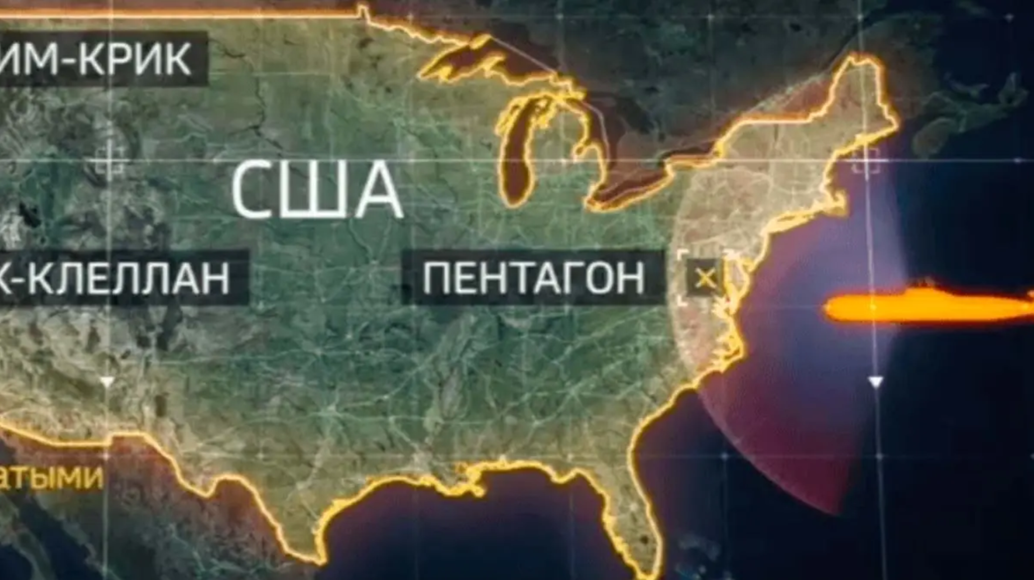 Russian state TV showed map of nuclear targets in the US in chilling broadcast